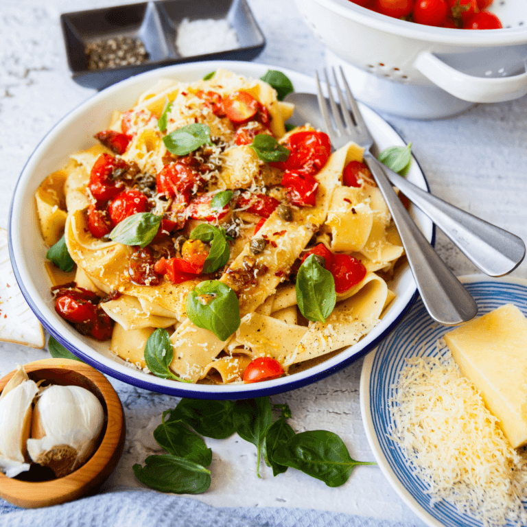 Fresh Pappardelle with Cherry Tomatoes